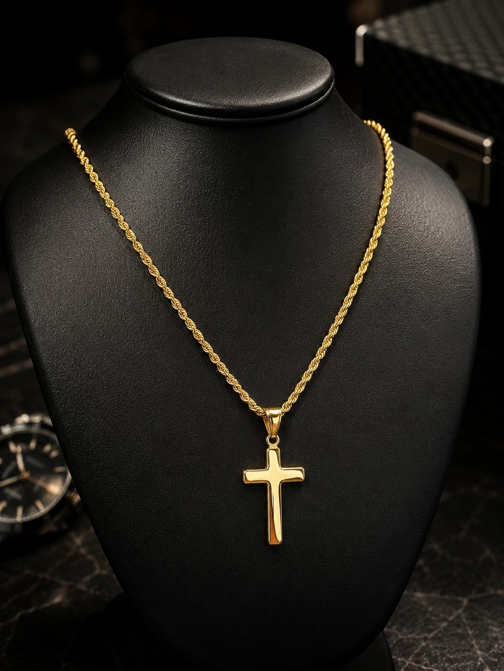 Bold Gold Cross Necklace